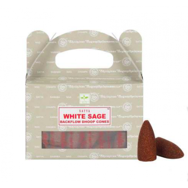 Satya White Sage Backflow Cones 